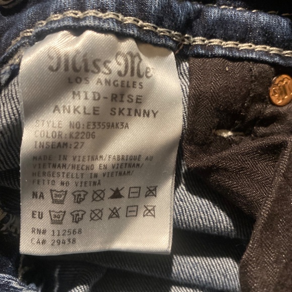 BEAUTIFULLY EMBELLISHED MISS ME mid rise ankle skinny 26x27 - Picture 6 of 7